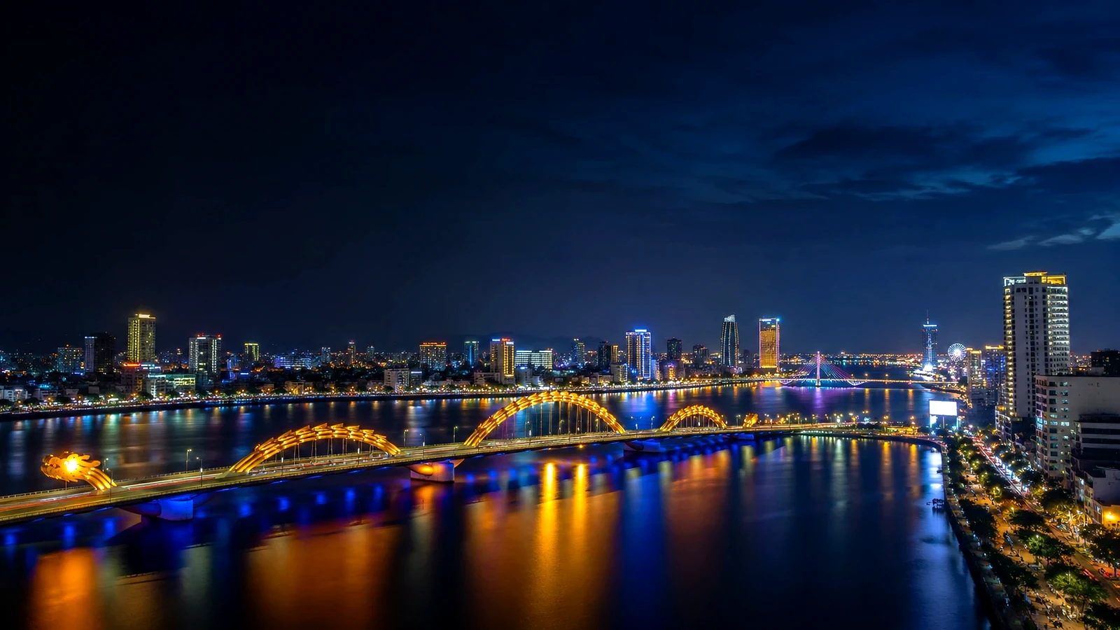 Vietnam nightlife premium city night view